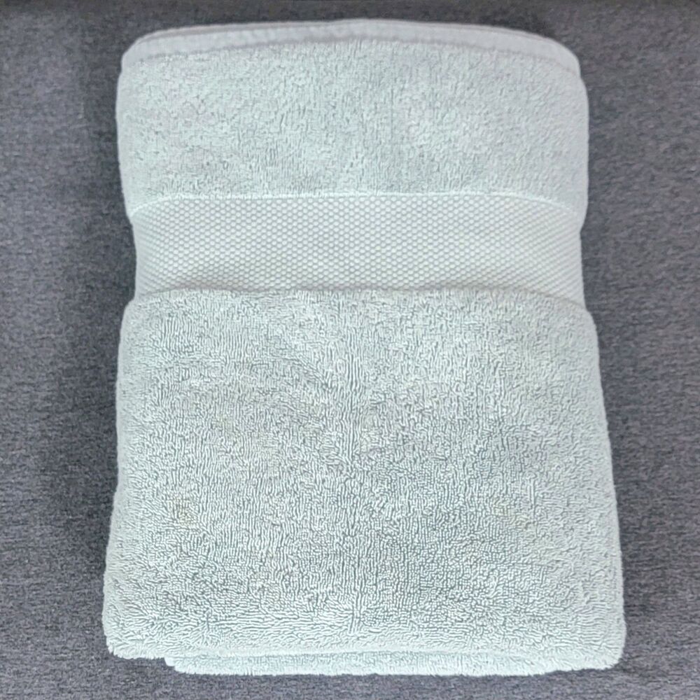 Boll & Branch Bath Towel Blue 100% Organic Cotton Spa Luxury 30" x 55" AS IS